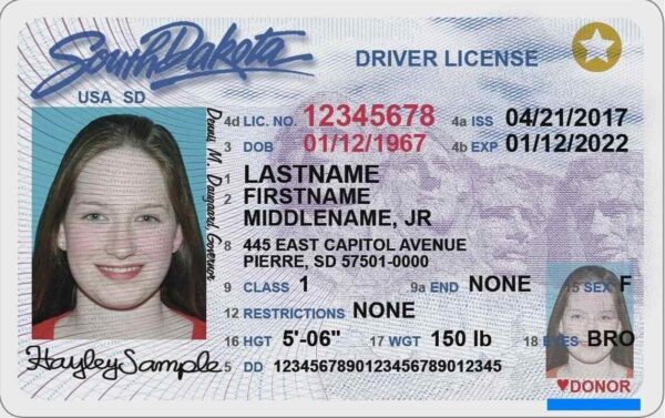 South Dakota Drivers License