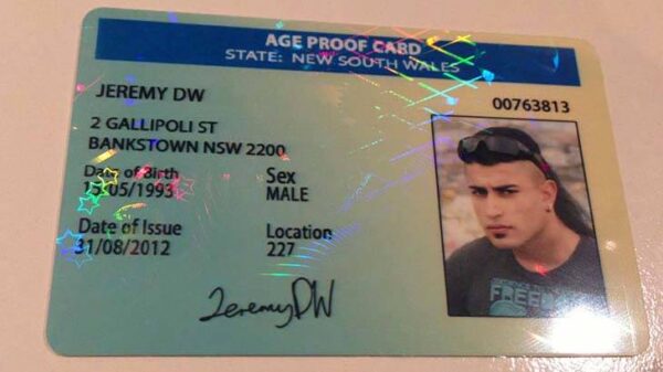 Fake Australian ID card