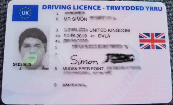 Fake UK drivers License